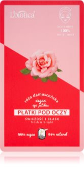 L’biotica Vegan Rose rozjasňující maska na oční okolí