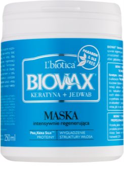 L’biotica Biovax Keratin & Silk regeneráló maszk vastag szálú haj