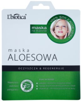 L’biotica Masks Aloe Vera plátýnková maska s regeneračním účinkem
