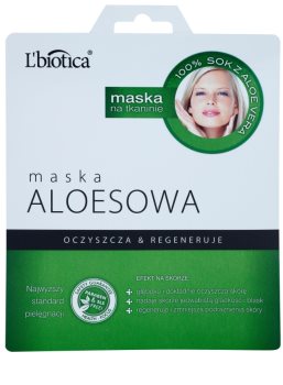 L’biotica Masks Aloe Vera платнена маска с регенериращ ефект