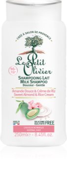 Le Petit Olivier Sweet Almond & Rice Cream zjemňující šampon pro normální vlasy