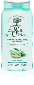Le Petit Olivier Aloe Vera & Green Tea Miselli Hiustenpesuaine Normaalista Rasvoittuville Hiuksille