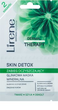Lirene Dermal Therapy Skin Detox mineralna čistilna maska iz ilovice za mastno in mešano kožo