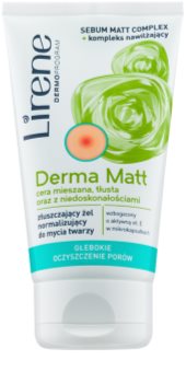 Lirene Derma Matt gel limpiador normalizante con efecto exfoliante