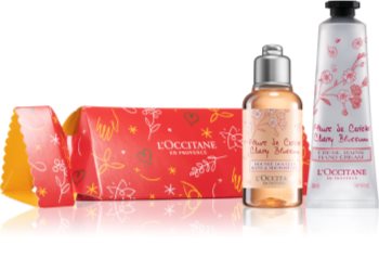 L’Occitane Cracker Cherry Blossom Care козметичен комплект за хидратирано тяло