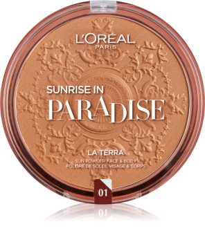 L’Oréal Paris Wake Up & Glow La Terra Bronze Please! μπρόνζερ και πούδρα περιγράμματος
