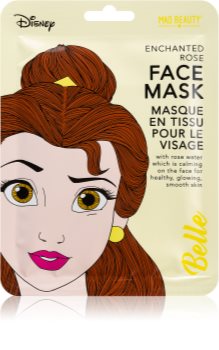Mad Beauty Disney Princess Belle zklidňující plátýnková maska s výtažkem ze šípkové růže