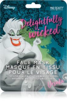 Mad Beauty Disney Villains Ursula mască textilă hidratantă cu extracte de castravete