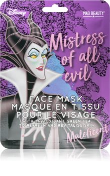 Mad Beauty Disney Villains Maleficent revitalizační plátýnková maska s výtažkem zeleného čaje