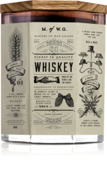 Makers of Wax Goods Whiskey candela profumata con stoppino in legno