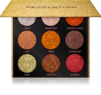 Makeup Revolution Pressed Glitter Palette Palette mit gepresstem Glitter