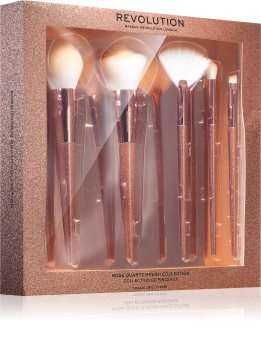 Makeup Revolution Precious Stone Rose Quartz sada štetcov (na tvár)