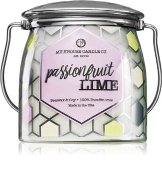 Milkhouse Candle Co. Creamery Passionfruit Lime duftlys Smørkrukke