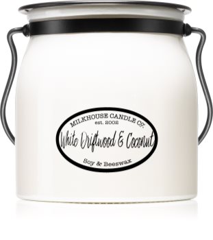 Milkhouse Candle Co. Creamery White Driftwood & Coconut candela profumata Butter Jar