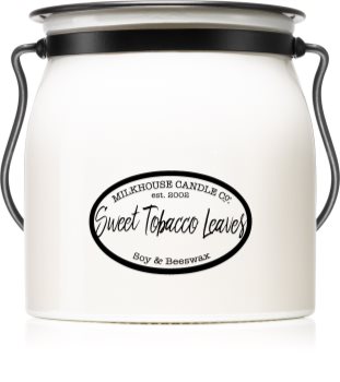 Milkhouse Candle Co. Creamery Sweet Tobacco Leaves candela profumata Butter Jar