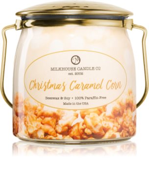 Milkhouse Candle Co. Creamery Christmas Caramel Corn vonná svíčka Butter Jar