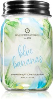 Milkhouse Candle Co. Farmhouse Blue Bananas vela perfumada Mason Jar