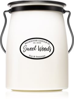 Milkhouse Candle Co. Creamery Sweet Woods duftlys Smørkrukke