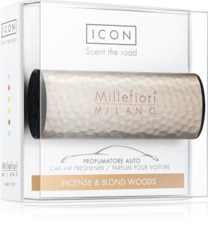 Millefiori Icon Incense & Blond Wood désodorisant voiture Hammered Metal