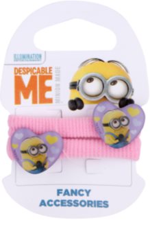 Minions Accessories Dave gomas para cabello en forma de corazón