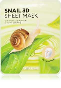 Missha Snail платнена маска с почистващ и освежаващ ефект с екстракт от охлюв