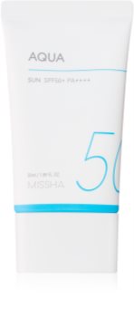 Missha All Around Safe Block Aqua Sun Gel-Creme für das Gesicht zum Bräunen SPF 50+