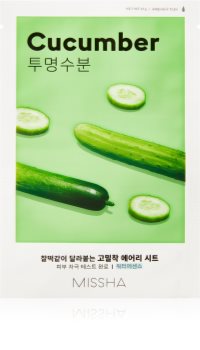 Missha Airy Fit Cucumber maschera in tessuto idratante e rivitalizzante per pelli secche