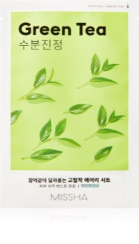 Missha Airy Fit Green Tea zklidňující plátýnková maska s hydratačním účinkem