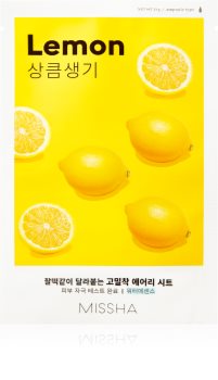 Missha Airy Fit Lemon maschera in tessuto per una pelle illuminata e vitale