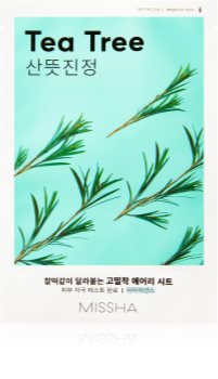 Missha Airy Fit Tea Tree maschera in tessuto detergente e rinfrescante per pelli sensibili