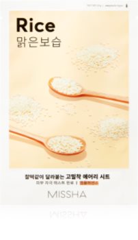 Missha Airy Fit Rice mascarilla hoja limpiadora con efecto refrescante