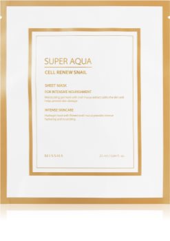Missha Super Aqua Cell Renew Snail maschera in tessuto idratante e lenitiva con estratto di bava di lumaca