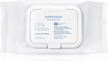 Missha Super Aqua 10 Hyaluronic Acid tisztító és sminklemosó törlőkendők