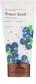 Missha Super Seed Blueberry espuma facial limpiadora con extracto de semillas de arándano