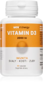 Movit Energy Vitamin D3 2000 I. U. 50mcg doplněk stravy pro normální funkci imunitního systému, stavu kostí a činnosti svalů