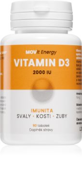 Movit Energy Vitamin D3 2000 I. U. 50mcg doplněk stravy pro podporu vstřebávání vápníku a pro zdravé kosti a svaly