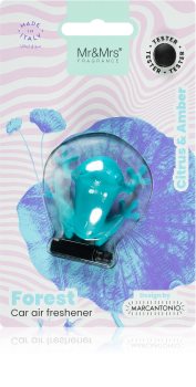 Mr & Mrs Fragrance Forest Citrus & Amber auto luchtverfrisser (Tile Blue Frog)