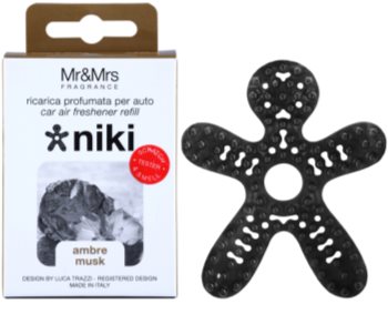 Mr & Mrs Fragrance Niki Ambre Musc ambientador de coche para ventilación recarga de recambio
