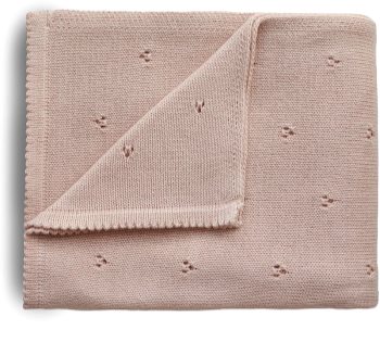 Mushie Knitted Pointelle Baby Blanket kötött takaró gyermekeknek