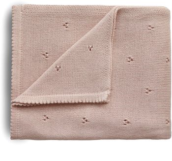 Mushie Knitted Pointelle Baby Blanket Strickdecke für Kinder