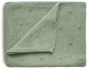 Mushie Knitted Pointelle Baby Blanket Strickdecke für Kinder