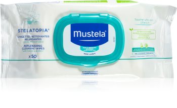Mustela Dermo-Pédiatrie Stelatopia нежни мокри кърпички за бебета за атопична кожа