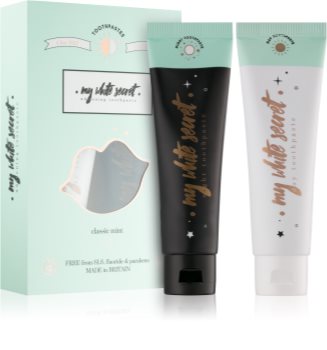 My White Secret Toothpaste Classic Mint Σετ οδοντιατρικής φροντίδας (για λαμπερά λευκά δόντια)