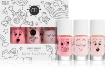 Nailmatic Kids Set mit Nagellacken Cookie, Bella, Polly (für Kinder)