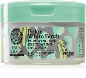Natura Siberica Polar White Birch Peeling-Pads für das Gesicht für fettige und problematische Haut