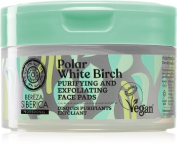 Natura Siberica Polar White Birch peelingové pleťové tamponky pro mastnou a problematickou pleť