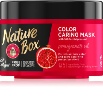 Nature Box Pomegranate nährende und feuchtigkeitsspendende Maske für die Haare zum Schutz der Farbe