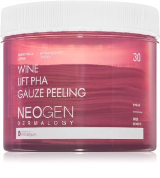 Neogen Dermalogy Clean Beauty Gauze Peeling Wine Lift PHA ексфолиращи тампони за лице с лифтинг ефект