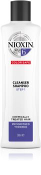 Nioxin System 6 Color Safe Cleanser Shampoo tisztító sampon a kémiailag kezelt hajra