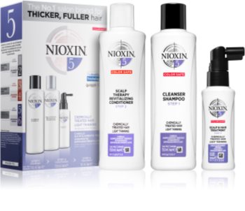 Nioxin System 5 Color Safe Chemically Treated Hair Light Thinning sada (pro mírné řídnutí normálních až silných, přírodních i chemicky ošetřených vlasů) unisex